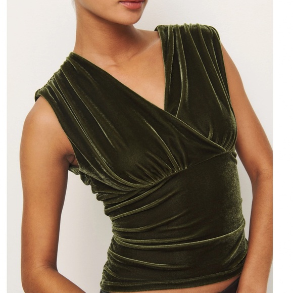 Reformation Amelia Velvet Top, NEW - Picture 4 of 8
